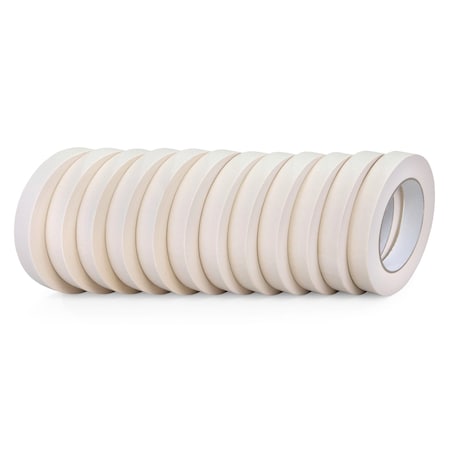 Idl Packaging Masking Tape GP, 0.75 in W x 60 yards L, 5.5 mil Thick, White, Natural Rubber Adhesive, 12 PK 12x-44573
